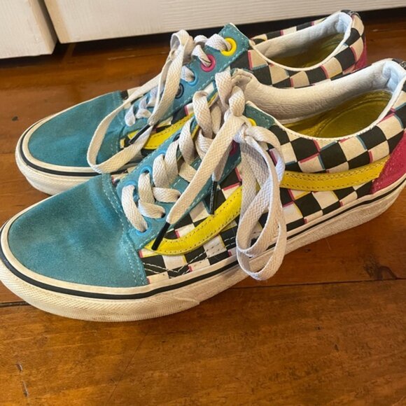 Vans Old Skool 'Crazy Checks' Suede Skateboard Sneakers Running Shoes - Picture 5 of 11